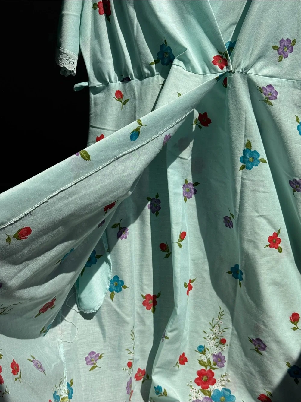 Vintage Handmade Floral Robe House Dress Cottagecore Prairie Maxi Dress